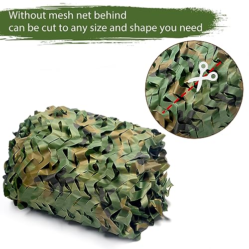 Woodland Camo Netting 10x10ft (3m x 3m) - 150D Polyester Hunting Camouflage Net