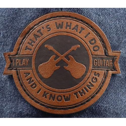 That's What I Do I Play Guitar and I Know Things Hats for Men Women, Adjustable Guitar Decor Leather Patch Baseball Cap
