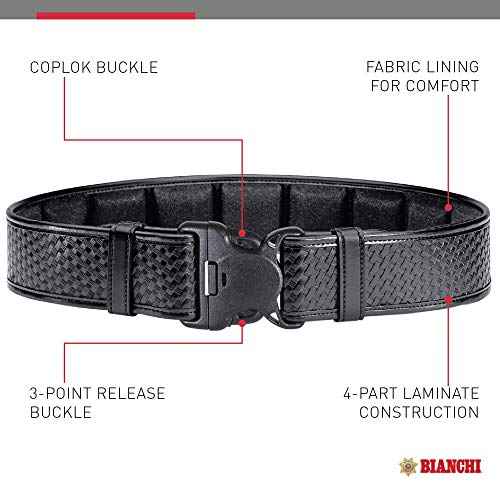 BIANCHI 7955 ErgoTek Duty Belt with Tri-Release Buckle, Fits 2.25 Inches (58 MM) Belt Loops
