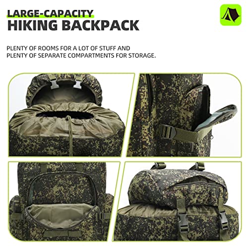 Large 100L Military Camping Hiking Backpack Molle Rucksack Russian Camo
