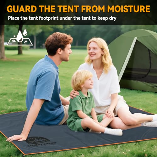 Ultralight Waterproof Tent Footprint with Heavy Duty Grommets - Gray 87x59 in