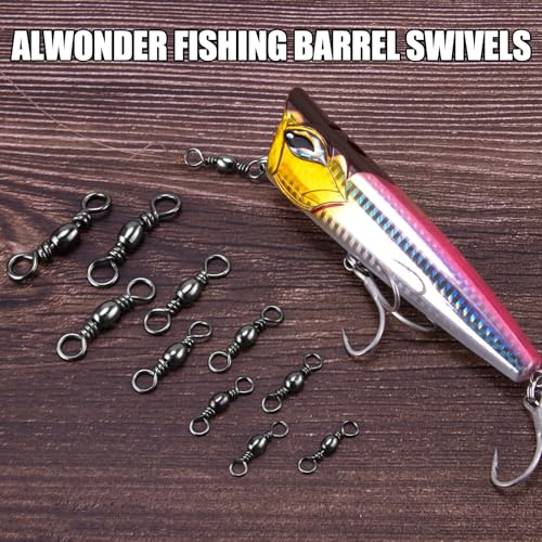 Fishing Barrel Swivels 100-Pack High Strength Stainless Brass Line Connectors #6-60LB