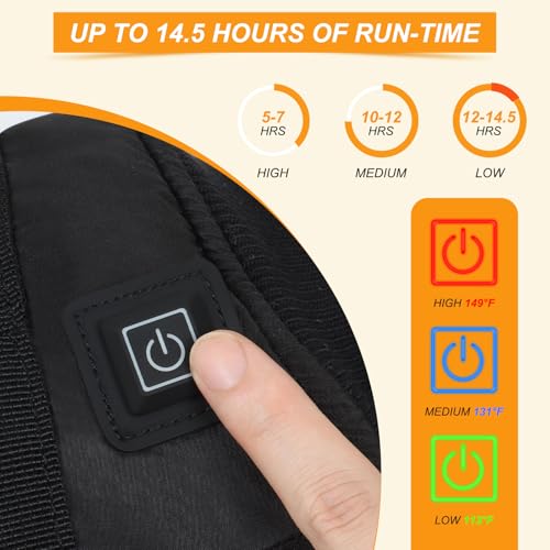 Electric Heated Hand Warmer Pouch with Double Sided Heating - Black