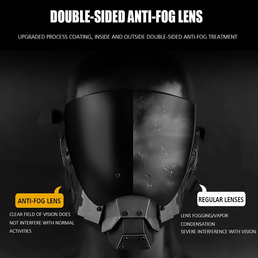 Jungle Leopard Full Face Mask Removable Double Sided Anti-Fog Lens Airsoft Paintball CS Wargame Protective Mask