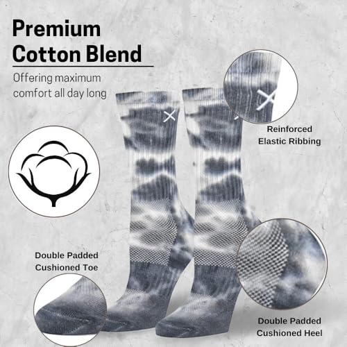 Odd Sox Basix Unisex Tie Dye Crew Socks Large - Storm Pattern