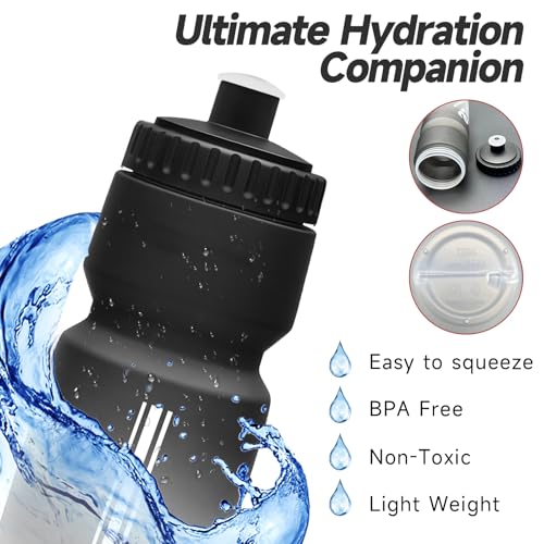 TooLe 24oz Bike Water Bottle Set - Black+Black Variation