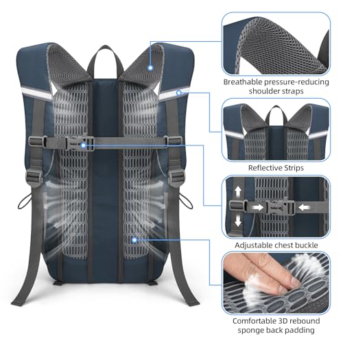 RealCool 20L Lightweight Hiking Backpack Small Travel Daypack - Blue