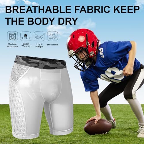 Youth Compression Shorts with Protective Cup for Baseball, Football, Lacrosse