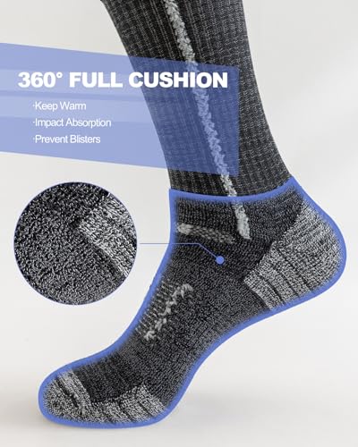 Men's Cotton Crew Work Socks - Cushioned, 10-13 Size, Multicolor