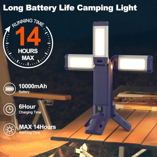 10000mAh Rechargeable 4000LM Camping Lantern with Telescopic Light