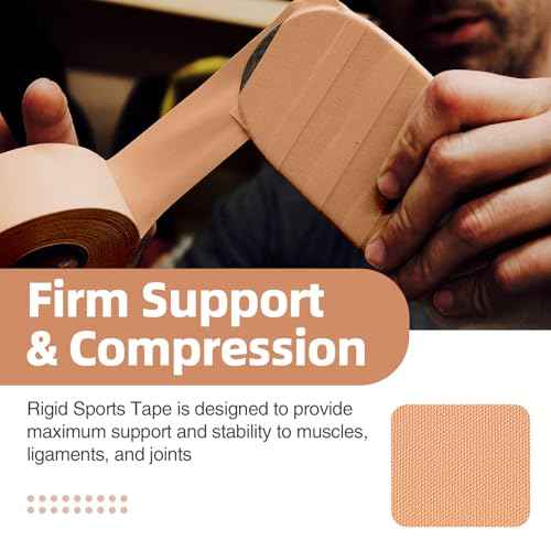 OK TAPE 4 Rolls Athletic Tape, Sports Tape for Injuries, Rigid, Easy Tear Medical Tape, Wrist Tape, No Sticky Residue | Secure Ankle, Finger, Knee- 1.5inch x 15yards (Beige)