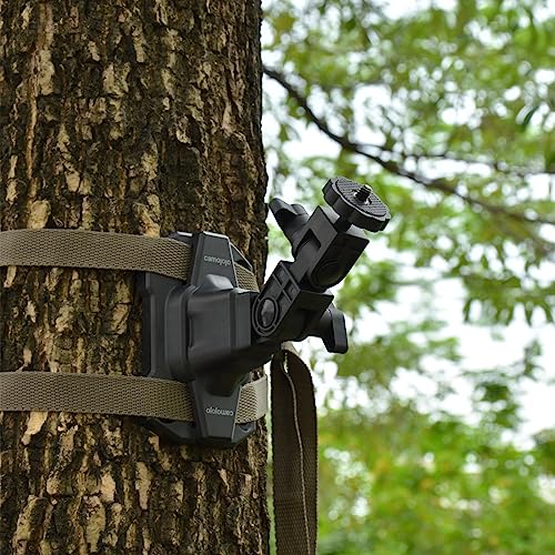 Trail Camera Mounting Bracket with 1/4"-20 Thread, 360° Rotating Adjustable Holder for Outdoor Hunting Gear