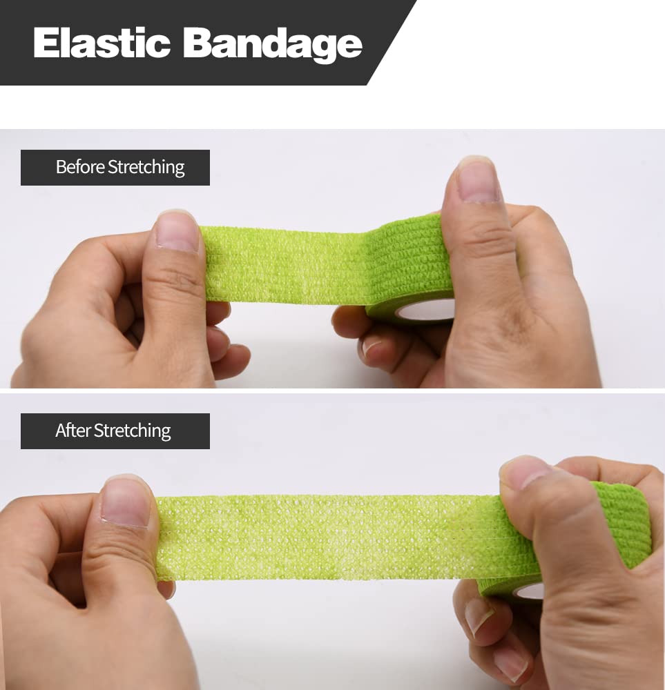 12pcs Self Adhesive Bandage Wraps, 1in 5 Yards, Multicolor