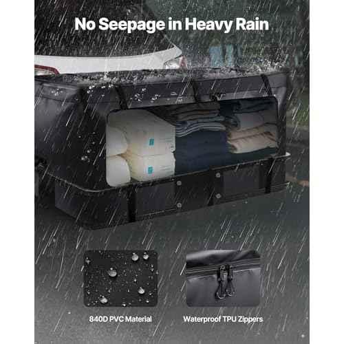 VEVOR Hitch Cargo Carrier Bag, Waterproof 840D PVC, 60.24 x 24.02 x 35.94 in (30 Cubic Feet), Heavy Duty Cargo Bag for Truck Bed Storage with Reinforced Straps, Suitable for Car SUV Vans Hitch Basket