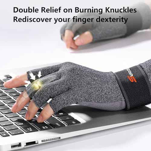 SueStar Full-Hand Compression Arthritis Gloves with Extra Wrist Support, Compression Gloves Women with Silicone Grip& Easy Pull Loop for Carpal Tunnel Pain, Rheumatoid Arthritis, Swelling Edema Relief