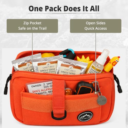 Himal Outdoors Dog Backpack & Saddle Bag - Orange, Adjustable Hiking Pack