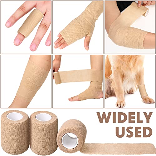 Self Adhesive Bandages 48 Pack - Nude, 3 Inch x 5 Yard Elastic Wraps