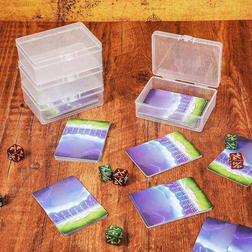 6 Pack Clear Plastic Playing Card Boxes - Card Deck Storage Cases
