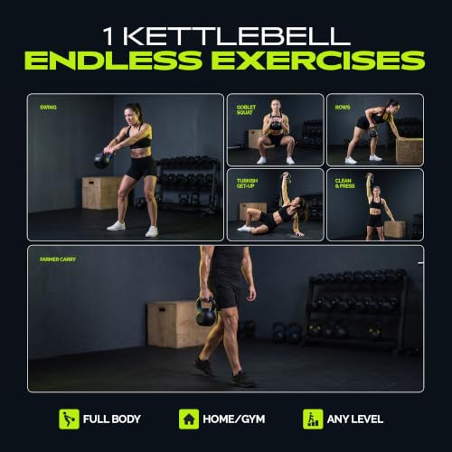 Rage Fitness Kettlebell 2.0 - 26.5 lbs / 12 kg Powder Coated Single Cast Iron