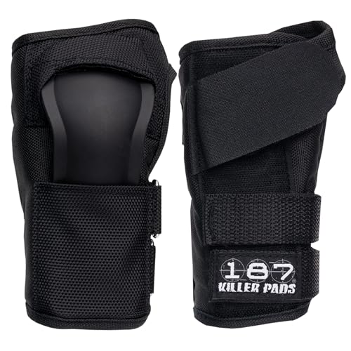 187 Killer Pads Pro Wrist Guards Black Medium - Durable Skate & Inline Support