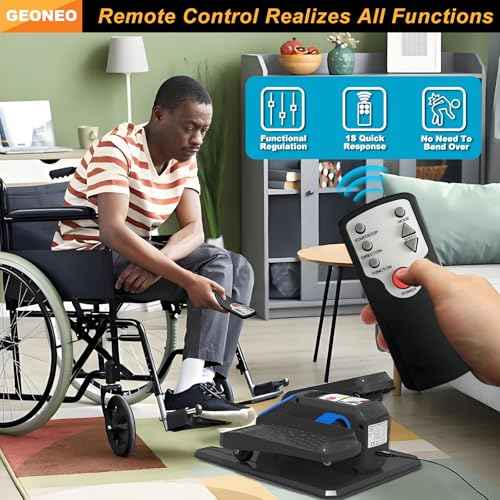 Under Desk Elliptical Machine, Electric Ellipse Leg Exerciser for Senior, Quiet and Small Electric Seated Pedal Exerciser for Home with Remote Control and 12 Adjustable Speeds