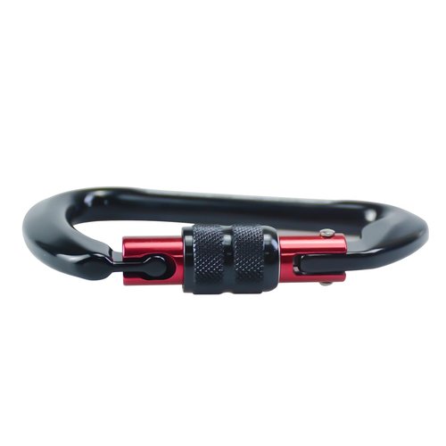 SEPEAK UIAA CE 30kN Locking Climbing Carabiner, Professional Heavy Duty Screwgate Clip for Outdoor Climbing, Mountaineering, Rappelling, Camping, Hiking, Swing, Large D Carabiner Hook/6744lb,2pc,Black