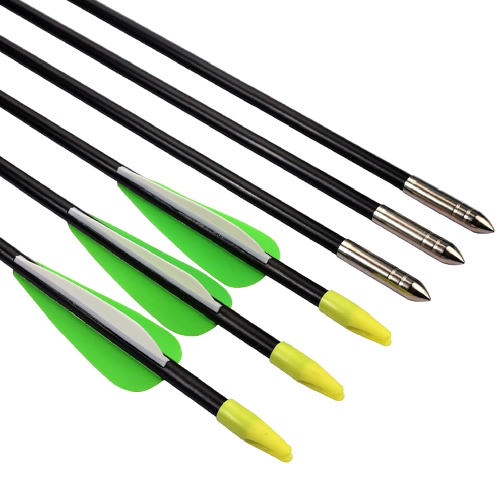 Fiberglass Practice Arrows Archery 26 Inch Target Shooting Safety Recurve Bows Suitable for Youth Woman Beginner 12 PCS