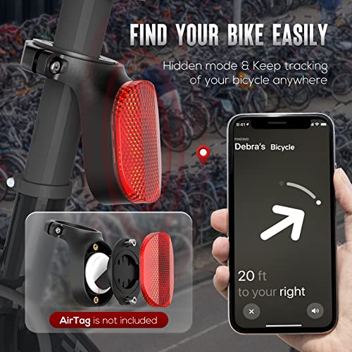 Bike AirTag Holder Waterproof Seatpost Reflector Mount 2-Pack Black