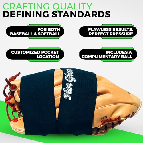 Hot Glove Mallet and Glove Wrap Bundle for Baseball Glove Break-In - Black
