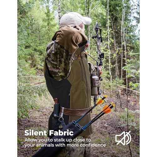 KEMIMOTO Mens Heated Camo Vest with 12V 20000mAh Battery, Silent Fabric for Hunting Hiking