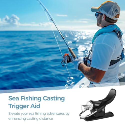 Surf Fishing Trigger Aid Black - Casting Cannon Extension & Finger Protect