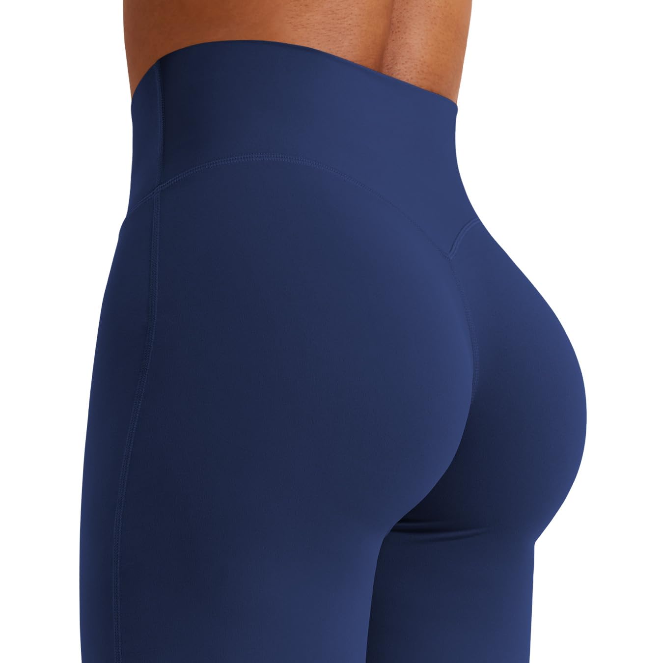 YEOREO Workout Leggings Womens No Front Seam Straight Leggings 33" Thin Fleece High Waist Buttery Eddiy Gym Yoga Pants Navy Blue XL