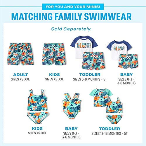 Children's Place Boys Swim Trunks Large Tropical Floral
