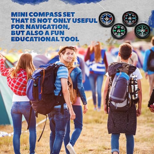 Mini Camping Compass 100 Pack 20mm Portable Navigational Tool for Hiking & Outdoor