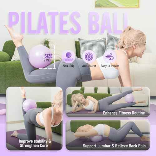 JKSHMYT Pilates Ring Kit, Pilates Equipment ? 14.5" Home Pilates Circle with Pilates Ball, Resistance Bands, Better me Essentials Magic Pilates Set for Workouts