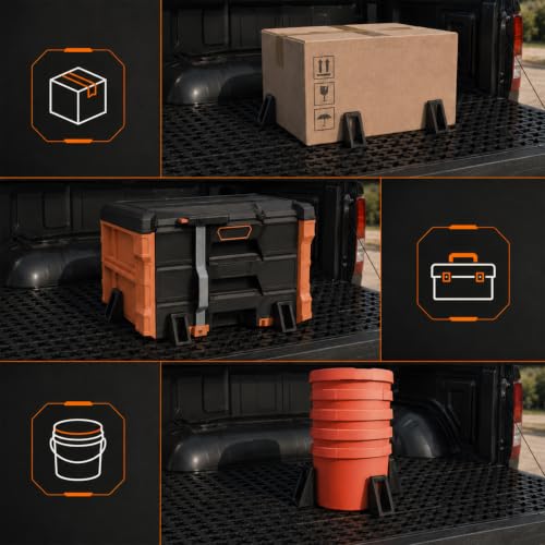 Black 8-Pack Truck Bed Cargo Blockers for Tmat System - Vehicle Cargo Safety