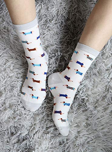 Women's Cute Dachshund Dog Socks Casual Crew Socks Gift for Women