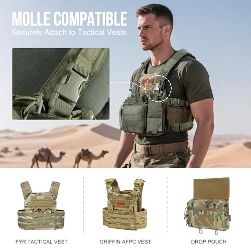 ONETIGRIS Chest Rig Dangler Pouch for Hunting Shooting Hiking - Green
