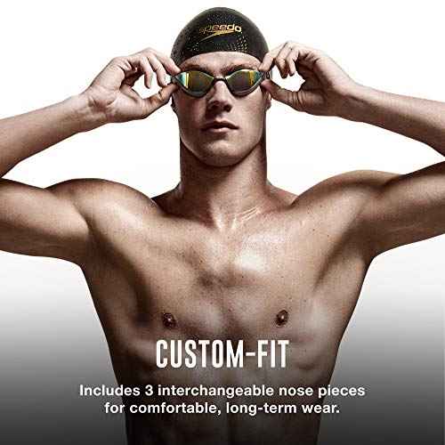 Speedo unisex-adult Swim Goggles Mirrored Fastskin Pure Focus