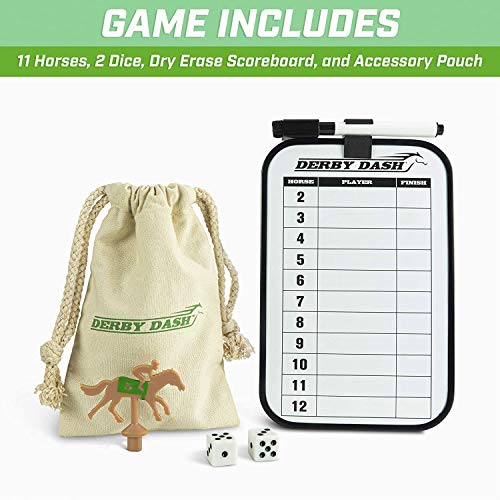 Horse Race Game Set with Dice & Scoreboard - Derby Dash Tabletop Race