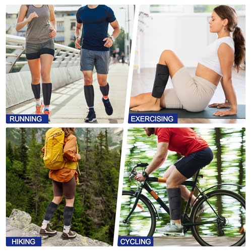 Calf Support Brace with Adjustable Compression Neoprene Wrap for Muscle Pain Relief