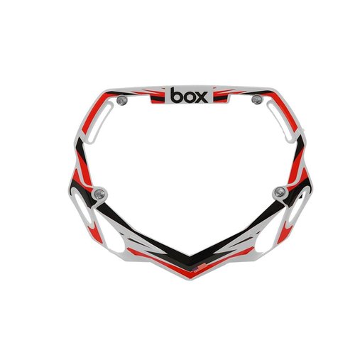 Box Two Number Plate Graphics - Red | Motocross Quality, 3M Permanent Adhesive, Compatible Number Plates | Large