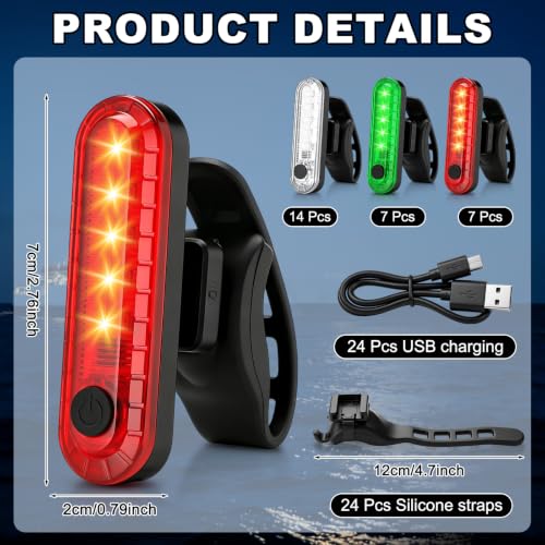 Rechargeable Kayak Navigation Lights - Red, White, Green, 28 Pack