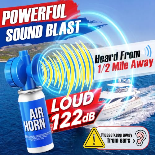 2 Pack Marine Air Horns 1.4oz Loud Safety Signal for Boating & Emergency