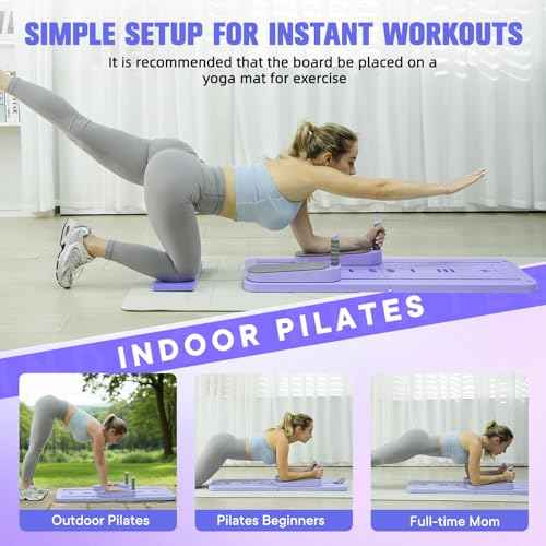Upgraded Split Pilates Board-Pilates Reformer Set 6 in 1 Multifunctional Abdominal Fitness Board for Home Workout Equipment, Foldable Pilates Portable Reformer Machine, Ab Board Trainer for Women