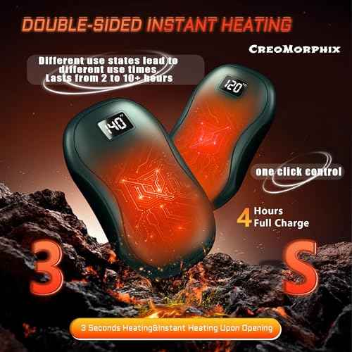 Rechargeable Hand Warmers 2 Pack, 12000mAh Electric Portable Smart Chips Hand Warmers Power Bank, Fast Instant Heating 3 Levels, Best Gifts for Outdoor, Hunting, Camping, Golf, Raynauds