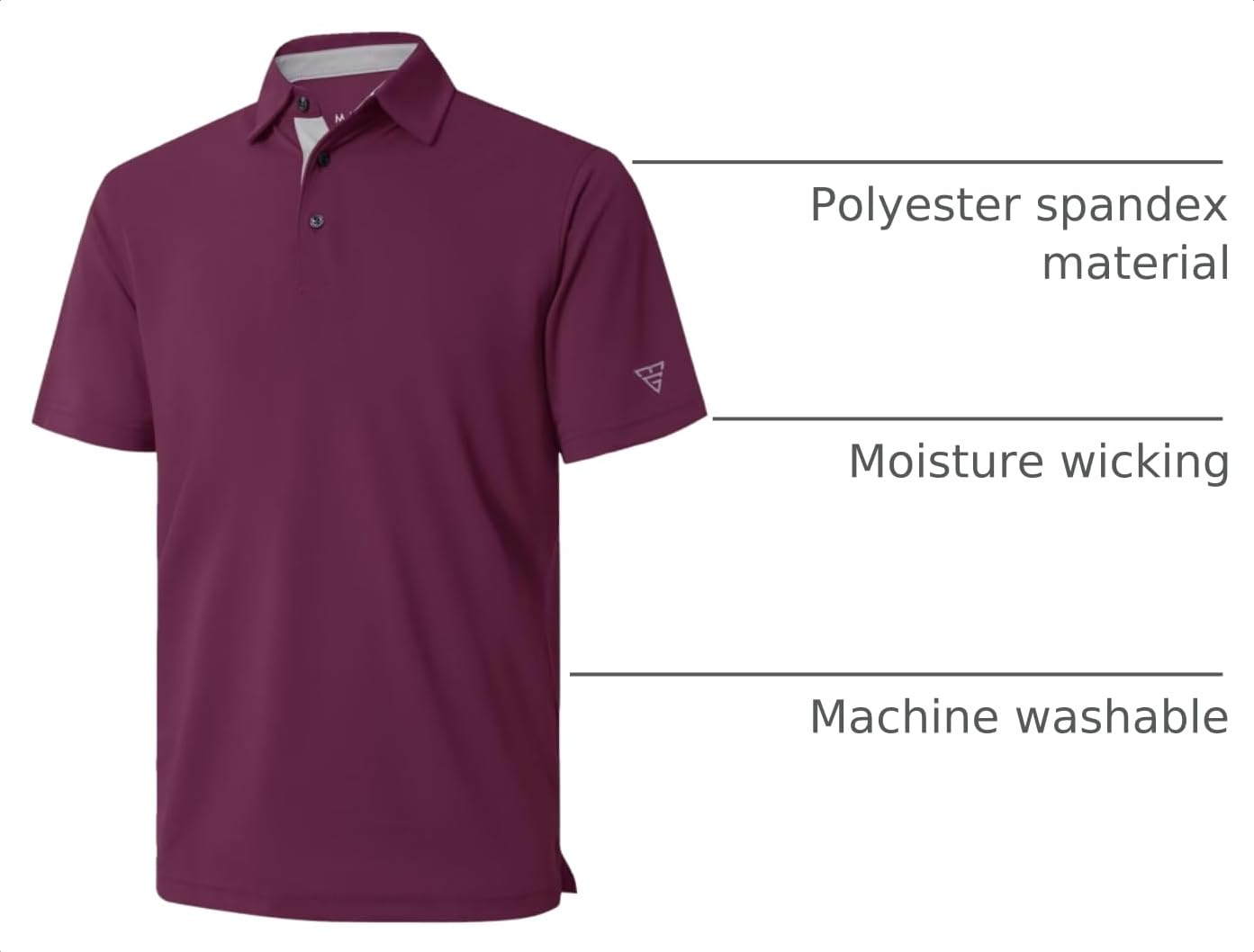 M MAELREG Mens Pique Polo Shirts Short Sleeve Performance Moisture Wicking Quick Dry Casual Golf Shirts for Men