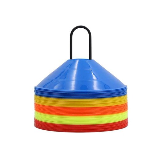 lasenersm 2 Pieces Logo Dish Rack Portable Soccer Cone Rack Storage Stand Holder Metal Disc Cone Holder Football Cone Holder Soccer Training Equipment, Black