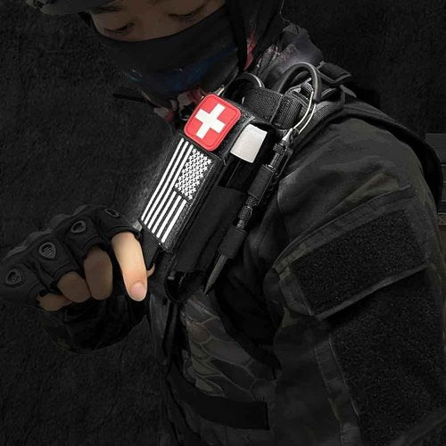 Molle TQ Tourniquet Pouch Holder & Tactical Trauma Medical Shear Flashlight Duty Belt Holster