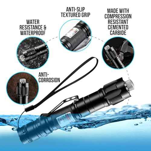 HITEKK High Power Green Laser Pointer | Tactical Green Laser Pointer | Single Press On/Off Tactical Lazer Pointer | Rechargeable Long Range Lazer Pointer and Carrying Case